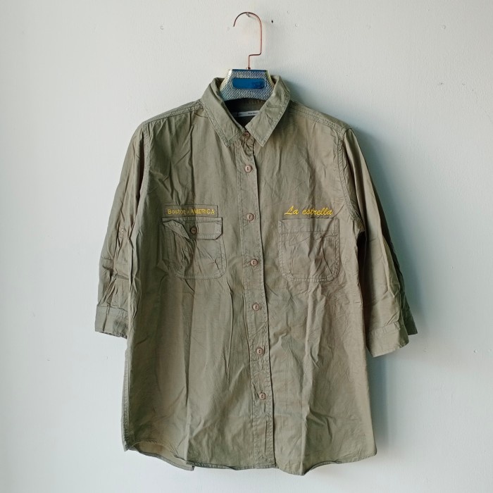 Final Decision/Kemeja wanita Army /Kemeja wanita Hijau Army Thrift