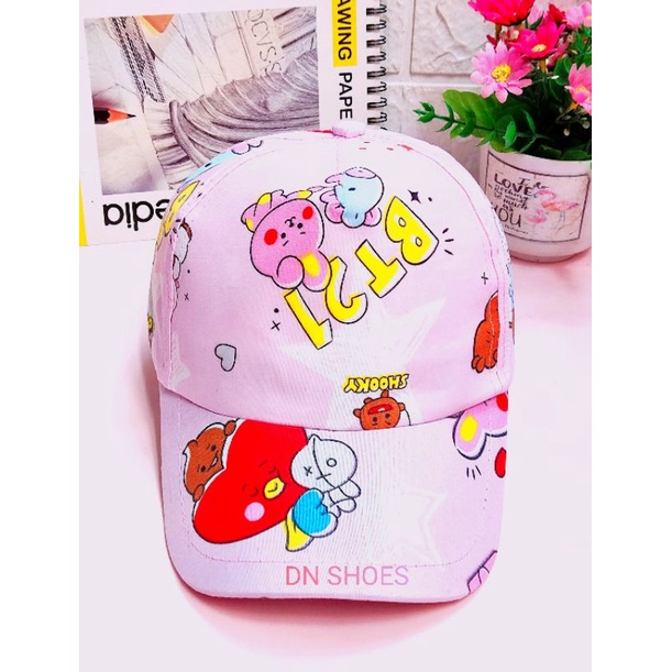 Topi Anak Topi Baseball Anak Topi Pet Anak Perempuan Topi Anak Lucu Murah Karakter Mickey, Unicorn, Bts, Kudaponi