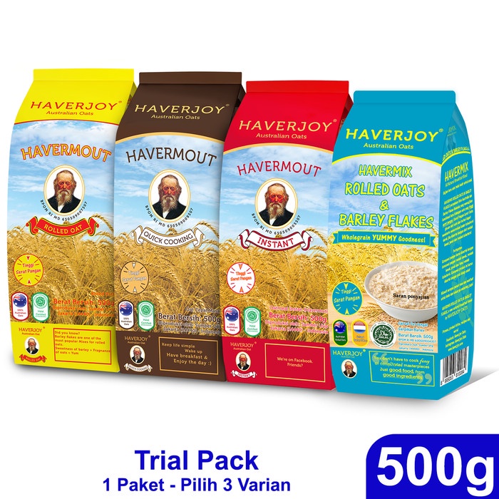 

Sereal Haverjoy Trial Pack Bundle All Varian 500G - 3 Pcs