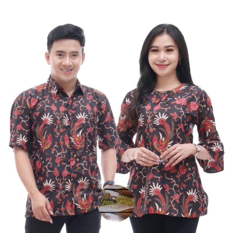 Couple Batik Pria Wanita Atasan Baju Kantor Seragam M L XL XXL