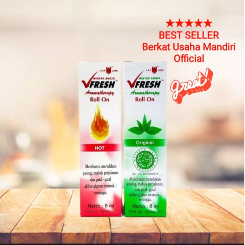 V Fresh Aromatherapy Roll on 8ml Garansi 100% Ori