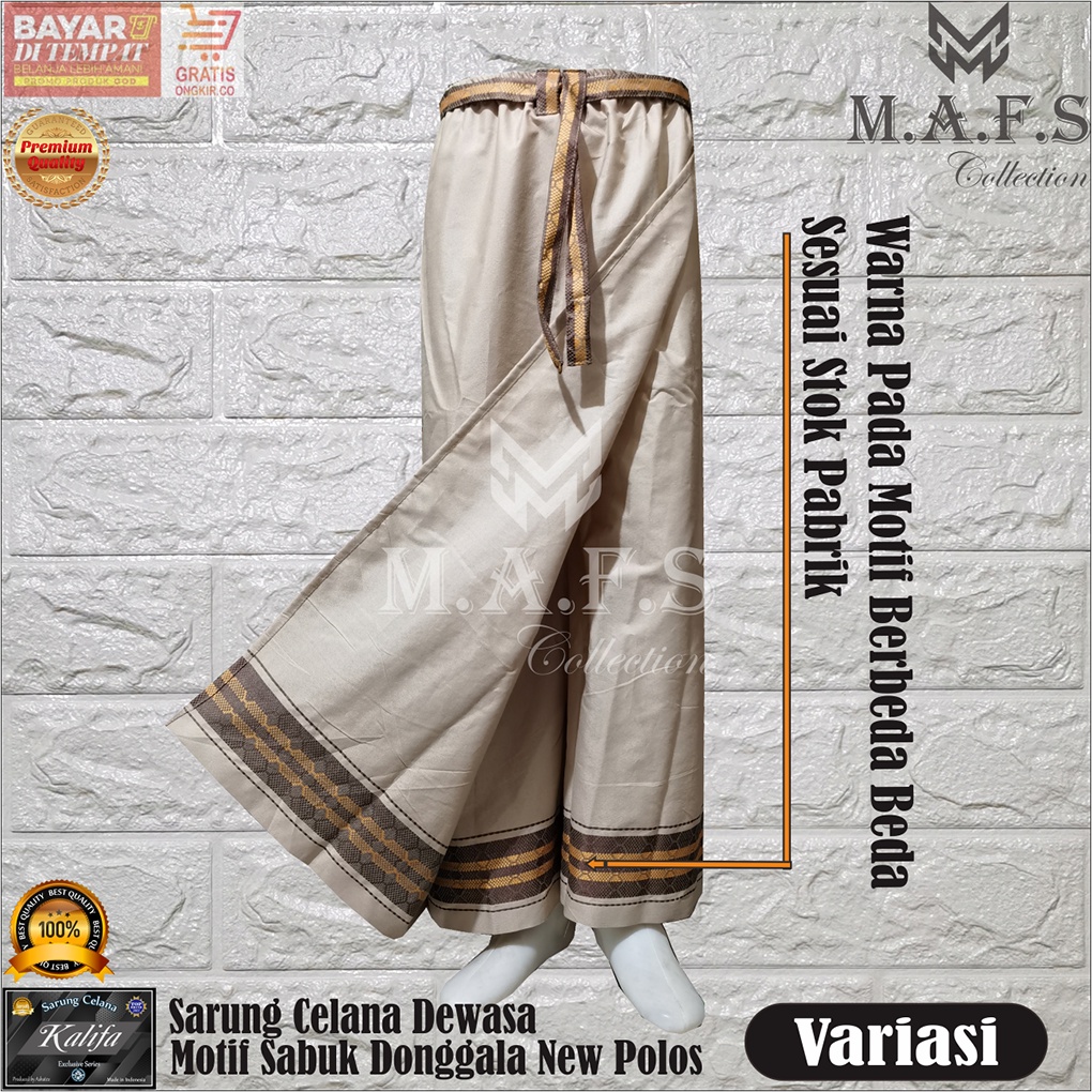 SARUNG CELANA DEWASA MOTIF SABUK SONGKET POLOS WARNA KALIFA