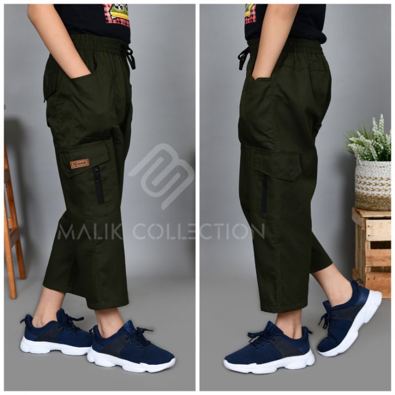 Celana Sirwal anak Tactical Kids Laki laki harian panjang 7/8 cargo pondok
