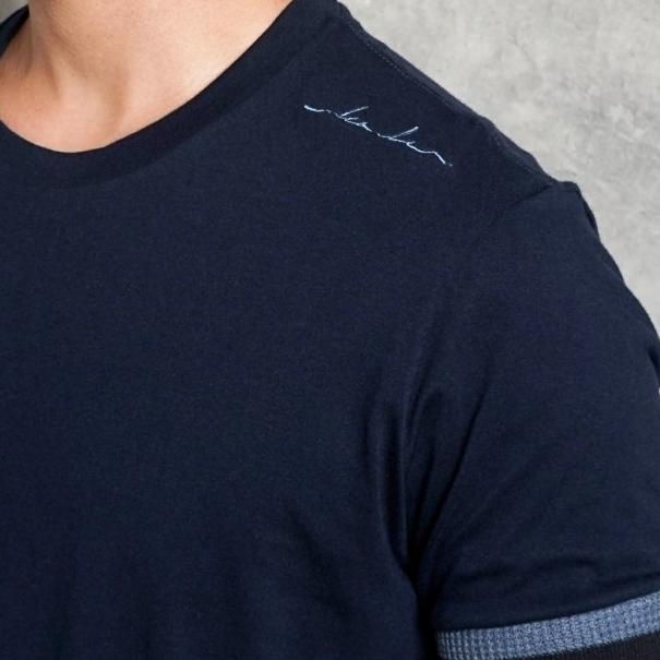 Kale DENZEL - Tshirt Premium Pria Cotton Combed 24S - DENZEL NAVY, XL