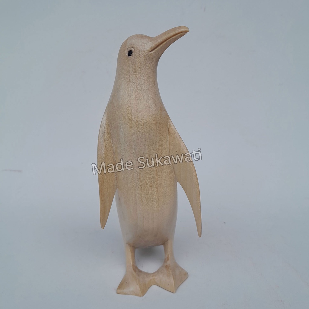 Kerajinan patung kayu Pinguin Penguin mini handmade ukiran bali