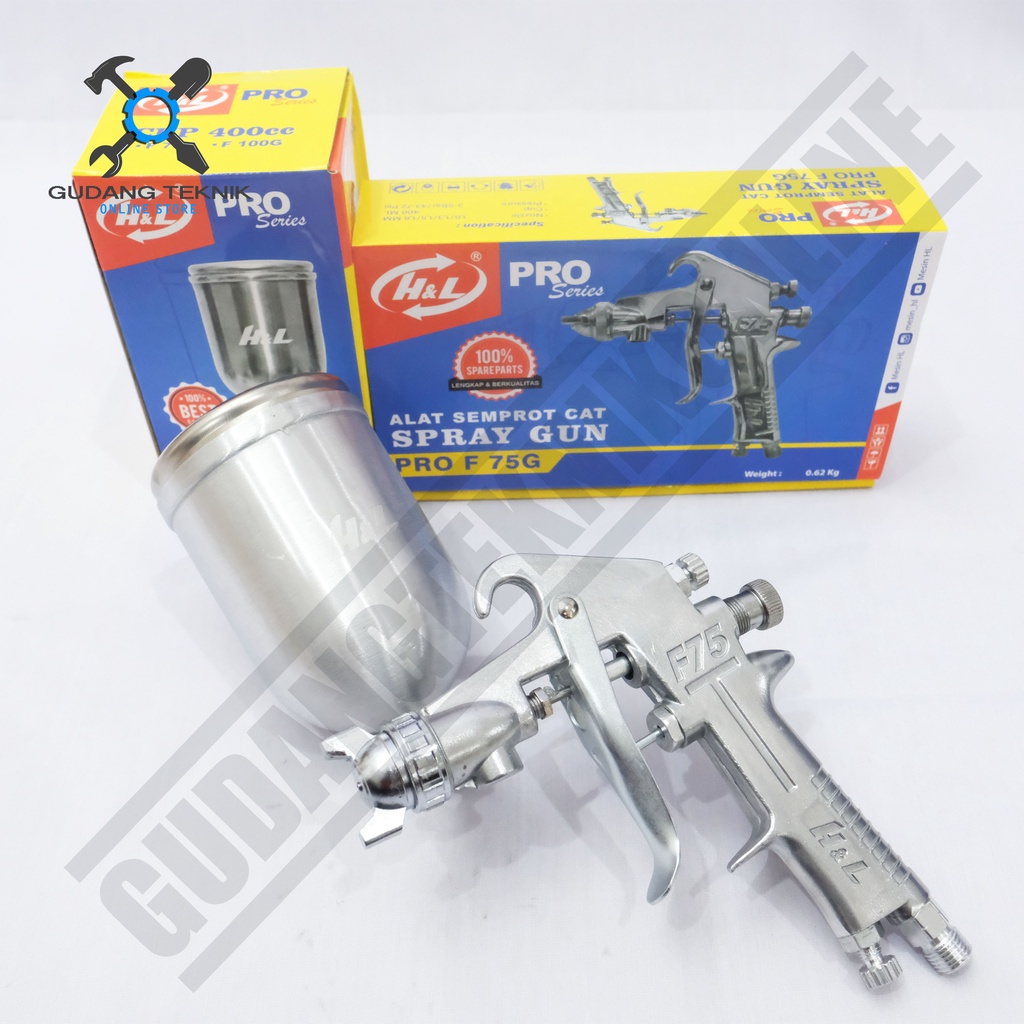 Spray Gun H&amp;L F75G Tabung Atas / Alat Semprot Cat Tabung Atas HNL F 75G - Spraygun Cat HL 75