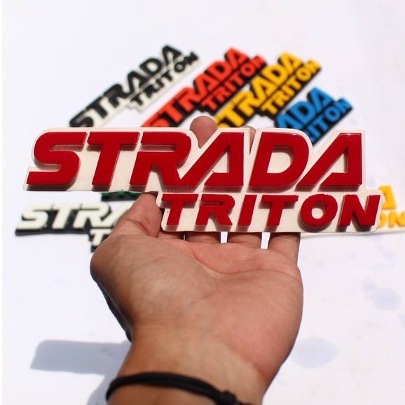 EMBLEM AKSESORIS MOBIL STRADA TRITON TIMBUL 3 DIMENSI / EMBLEM VARIASI MOBIL KEKINIAN