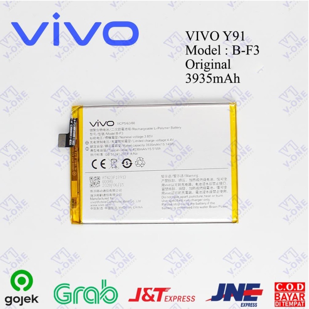 PPL BATERAI BATTERY ORIGINAL VIVO B-F3 VIVO Y91 Y93 Y95 Y1S