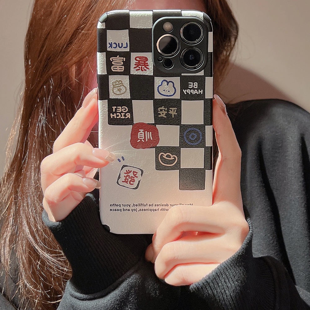 Ins Soft Case Silikon Motif Papan Catur Untuk Iphone 14 7 XS XR 11 12 Mini 13 PRO MAX