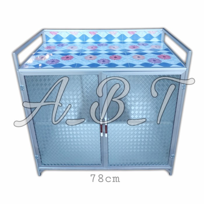 Rak Piring Rak Kompor Meja Kompor 2 Tungku Plus Rak Piring 2 Pintu