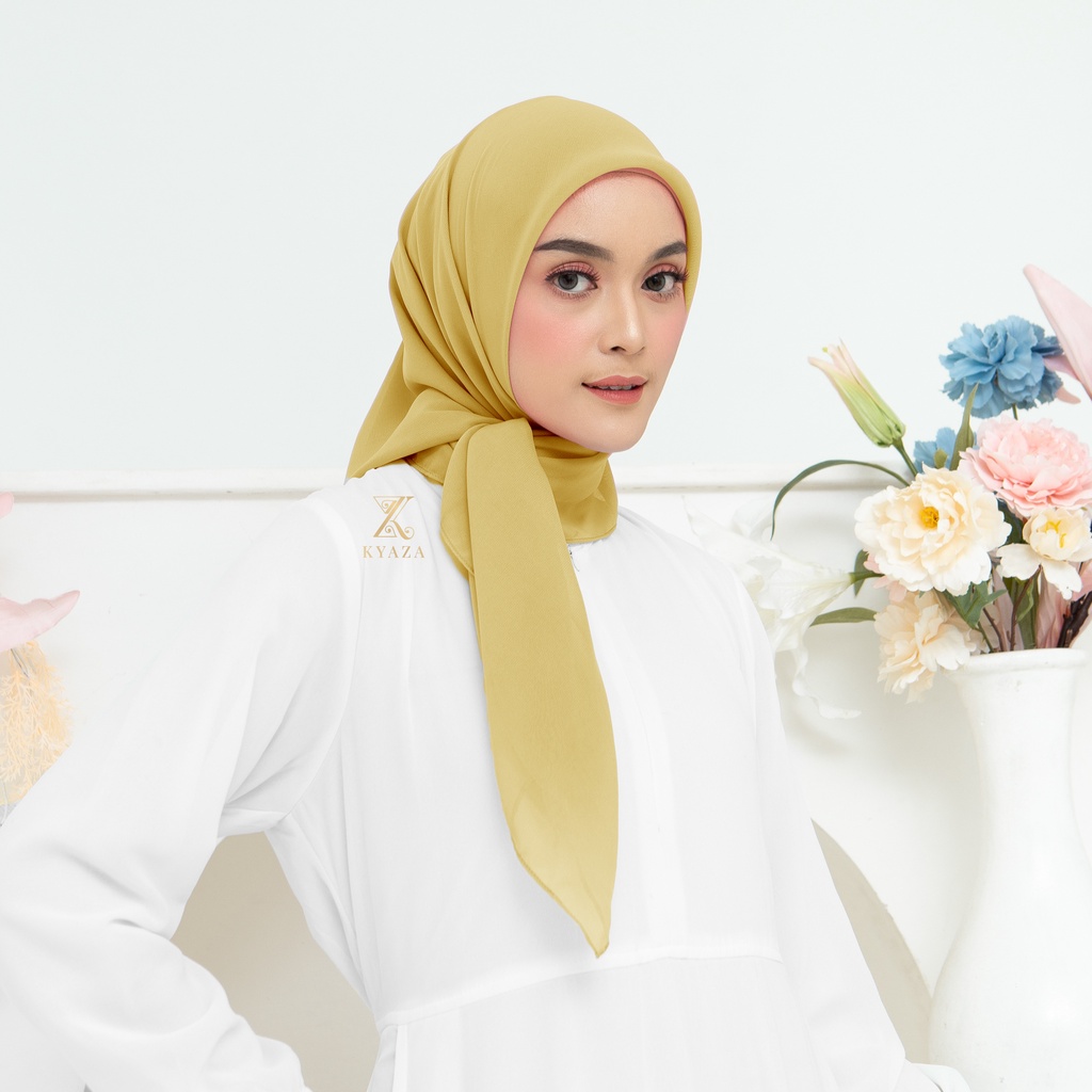 (PART 1) Hijab Segempat Polycotton Premium Jahit Tep,i Bella Square , Plain Hijab/Poton Polos