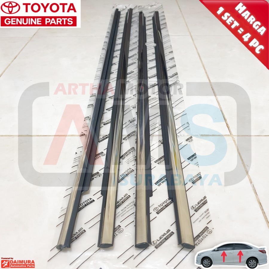 Karet pelipit list lis kaca mobil TOYOTA All New Vios gen 3 gen3
