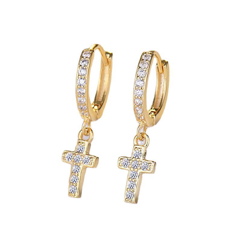 Anting Buckle Micro Zircon Berlian Penuh Bahan 925 Silver Gaya Korea Untuk Wanita