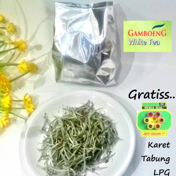 

ORIGINAL WHITE TEA TEH PUTIH GAMBOENG 50 GRAM REFILL. SILVER NEEDLE