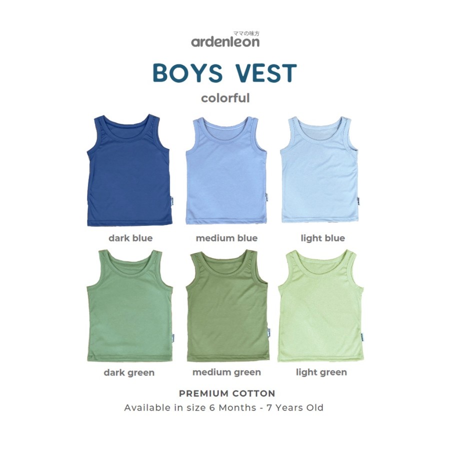 Arden leon Kaos Dalam Anak Boys Vest Colorful