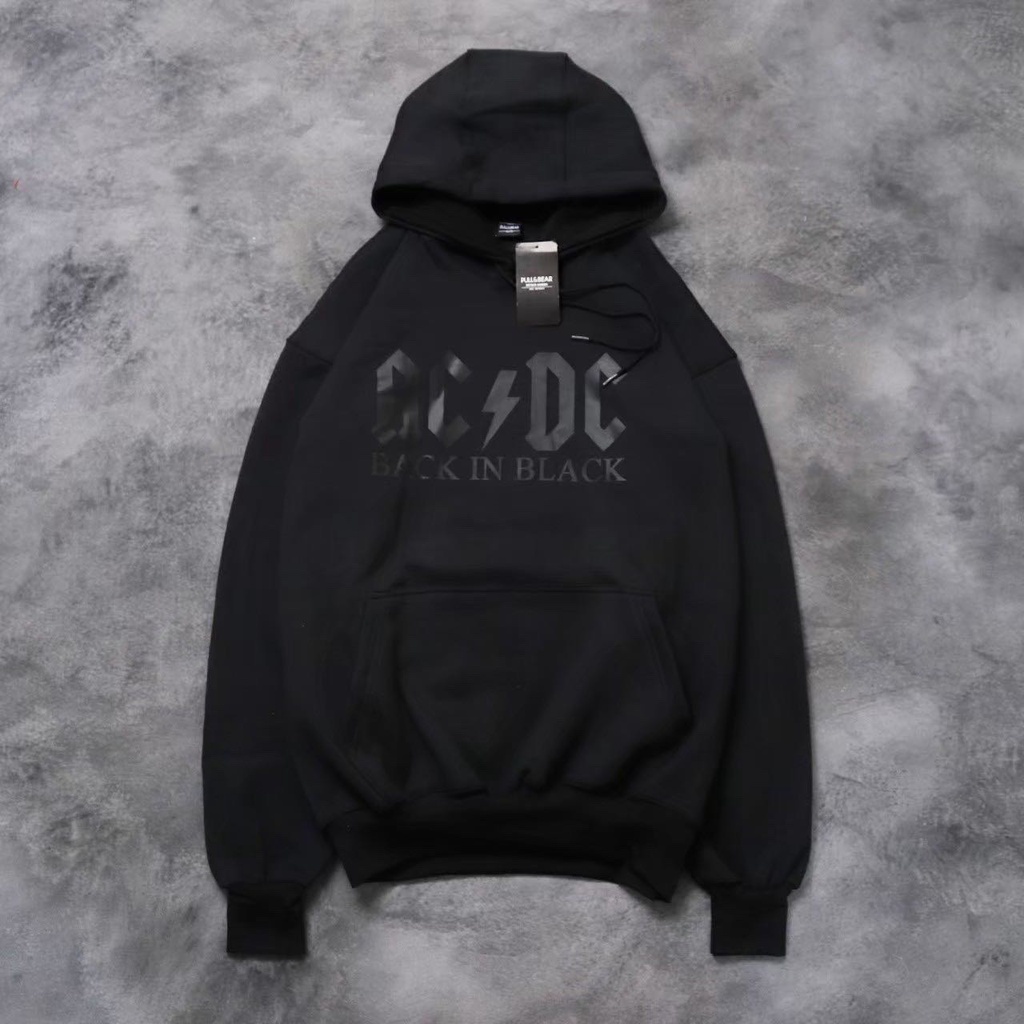 HOODIE AC DC Back In Black Embos Full tag label | SWEATER Distro pull&amp;bear Embos Pria Wanita Terbaru AC DC Full In Black Size M L XL