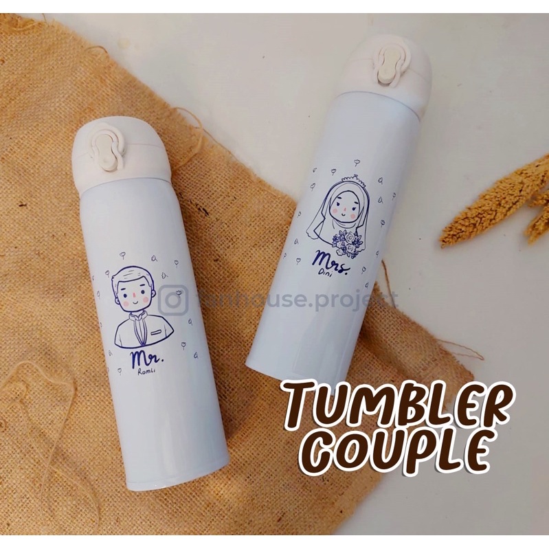 Tumbler Cute Couple Character Custom Nama