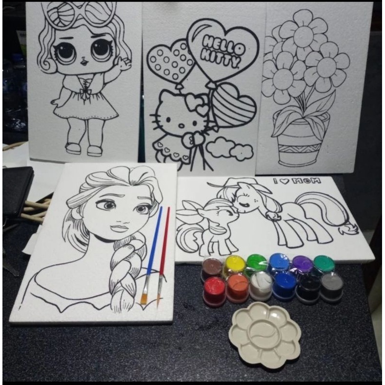 

paket ekonomis lengkap mewarnai styrofoam ukuran 20x30 cm
