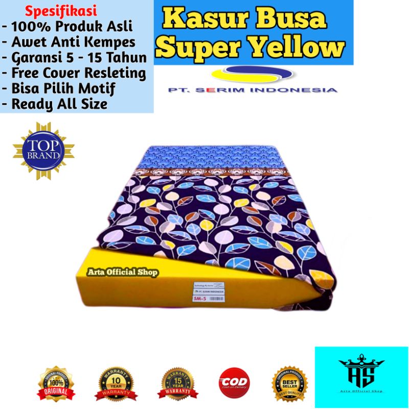 KASUR BUSA SPON D24 GARANSI 15 TAHUN KASUR SUPER YELLOW FOAM CENTRAL MATTRES NO 1 ANTI KEMPES KASUR 