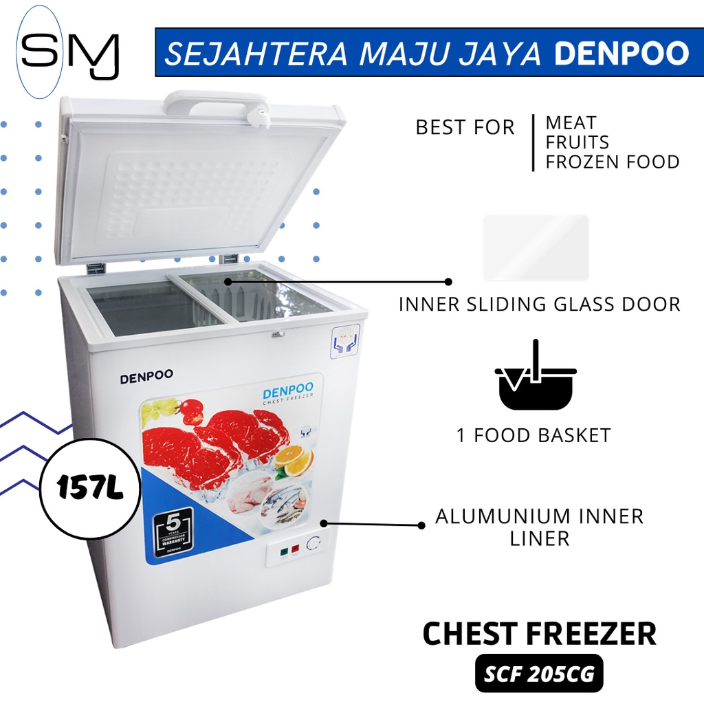 Jual Chest Freezer 157 Liter SCF 205 CG Denpoo Shopee Indonesia
