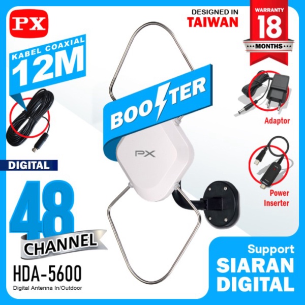 Antena Tv Digital dan Analog Indoor Outdoor PX HDA 5600 Limited