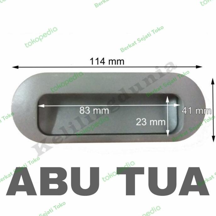 

Tarikan Handle Laci Lemari Nakas Kabinet Tanam Plastik 96mm (ABU) stock ready