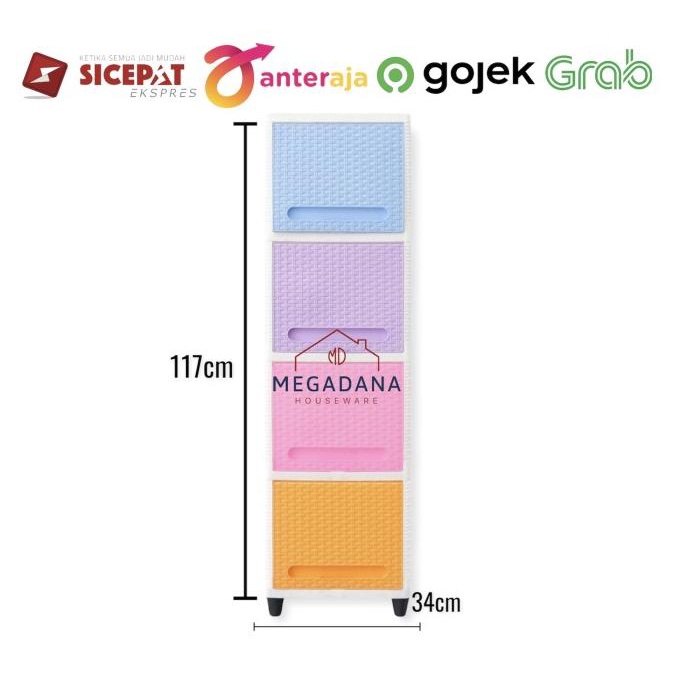 

[MD] Lemari Plastik Flip Susun 4/ Lemari Kabinet Plastik Susun 4 stock ready