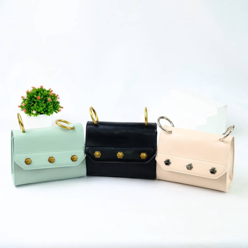 [7.7 Boombastis Sale⚡] - TAS WANITA CK801 CK STUDDED SLING BAG PREMIUM IMPORT