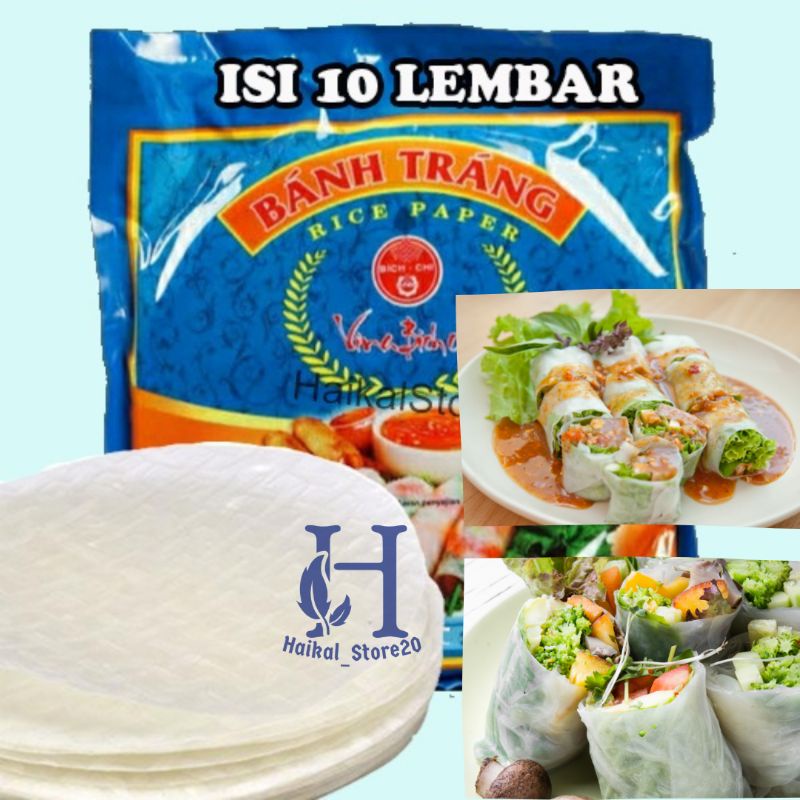 

VINA BICH CHI BANH TRANG 10 LEMBAR RICE PAPERS BLUE 22CM Kulit Lumpia vietnam