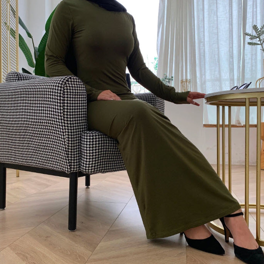 INNER SPAN LONG DRESS LENGAN PANJANG / SPAN GAMIS INNER DRESS POLOS