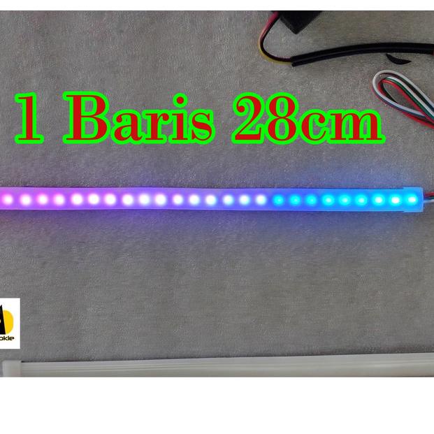 Led tail lamp RGB motor pelangi 28cm - Satu Baris