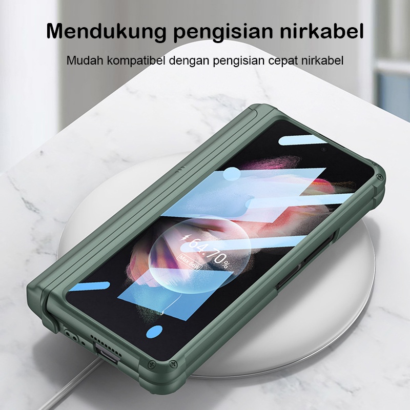 (Pena Gratis)⚡Casing Case Samsung Galaxy Z Fold 3 Dengan Engsel Magnetik Protect ARMOR Stand Adjust Untuk Samsung Galaxy Z Fold 3 Fold3 5G