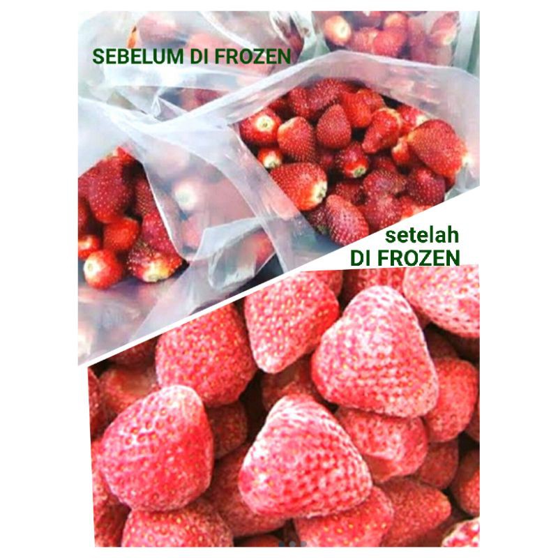 Stroberry California Frozen 1kg / 500gr Strawberry Stroberi Diskon Promo Bandung | Asih Sadulur Mart