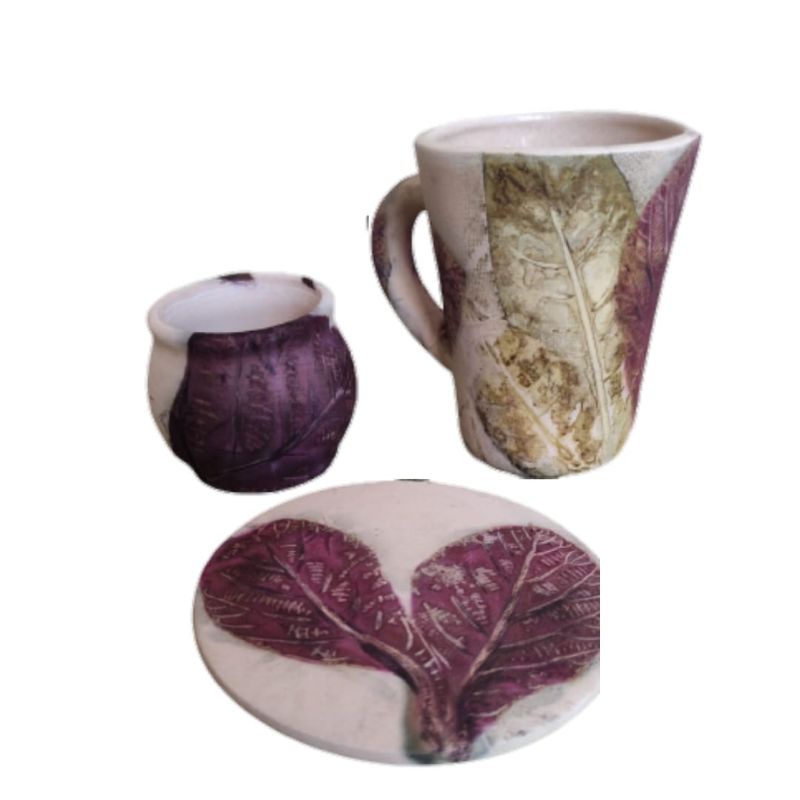 Mug Keramik Ecoprint Satu Set