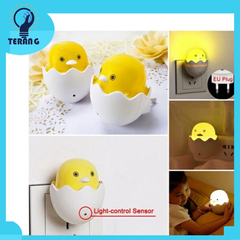Lampu Tidur Led Lampu Tidur Unik Karakter Telur Ayam Sensor Cahaya — 7