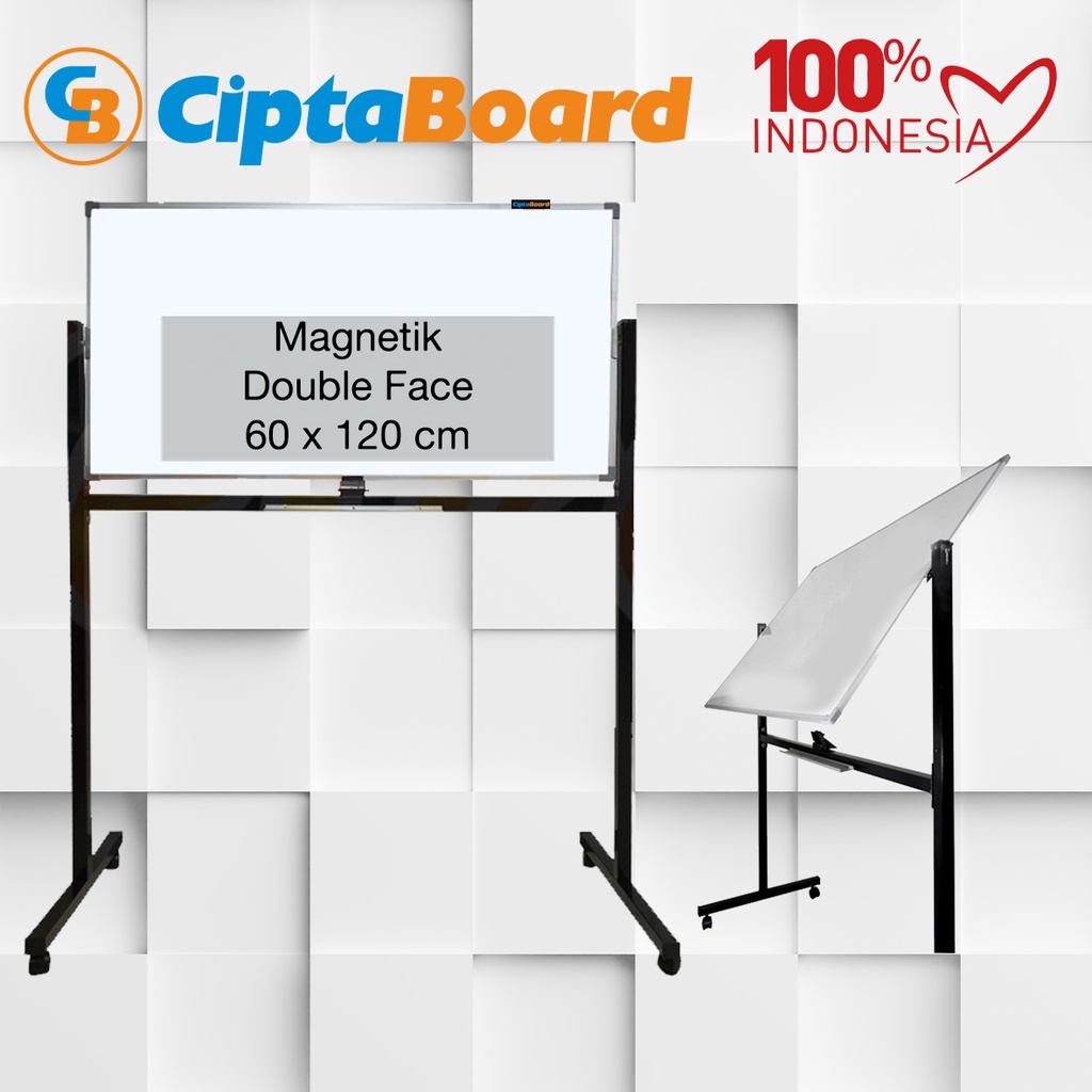 

Papan Tulis / Whiteboard / Standing / Magnet / Double Face / Cipta / 60 x 120 cm