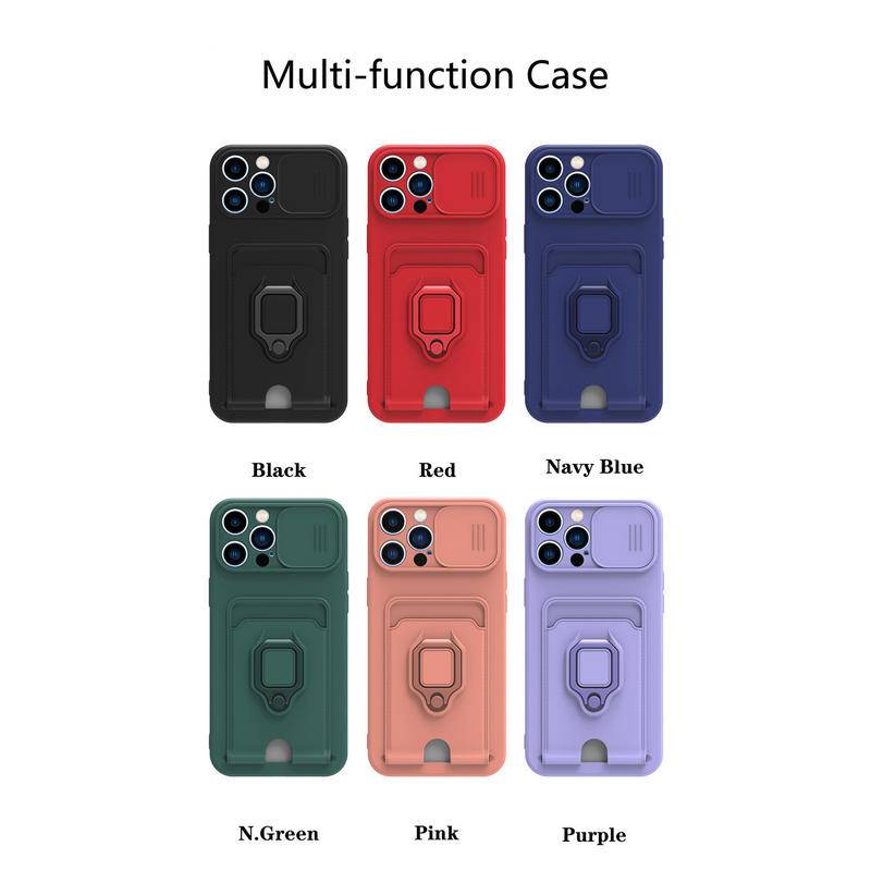 Case Cover Hp Dengan Ring Stand Slot Kartu NFC Untuk XiaoMi 11T / 11 / Poco M3 / M4 / X3Pro / 5G / RedMi Note 9s / 10s / 5G