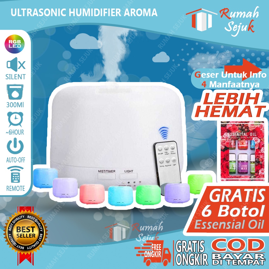 RS - Air Humidifier Diffuser Aromaterapi Alat Pengharum Ruangan Difuser Disfuser Unik Lucu RS-H4 Humdifier Purifier Difusser Defuser Humidifer Humadifier Humudifier Dispuser Humifider Portable Mobil Car Uap Hiasan Kamar Lampu LED Free Gratis Oil