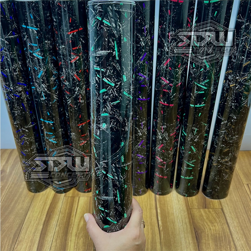 Sticker Carbon Forged Stiker Karbon Forged Stiker Motor ukuran 100cm ke 100cm