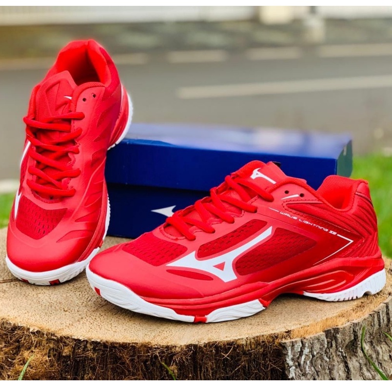 (BAYAR DITEMPAT) DS SEPATU VOLI MIZUNO WLZ 5 LOW RED PREMIUM VIETNAM IMPORT OLAHRAGA VOLLY PRIA VOLY