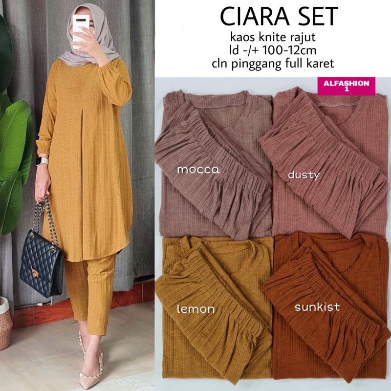 Ciara Set - SetCel Kaos Knit Rajut LD102+ Setelan Wanita / 397-7047