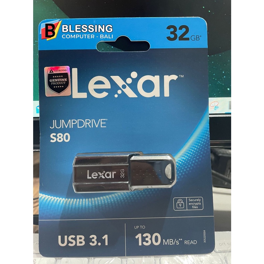 Flashdisk 32GB LEXAR JumpDrive S80 USB 3.1 LJDS080032G-BNBNG
