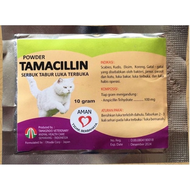 Tamacillin Cat Obat Serbuk Tabur Luka Terbuka Kucing 10gr