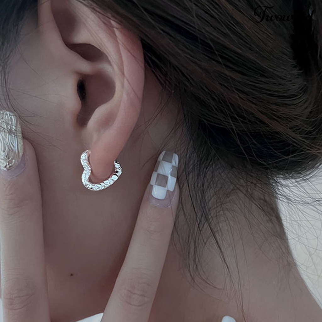 1 Pc Anting Wanita Bentuk Hati Model Hollow Gaya Korea Rock Untuk Pesta Pernikahan