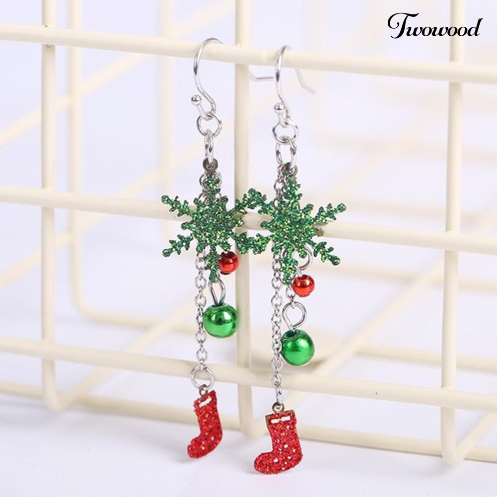 Anting Hook Model Snowflake Natal Untuk Wanita