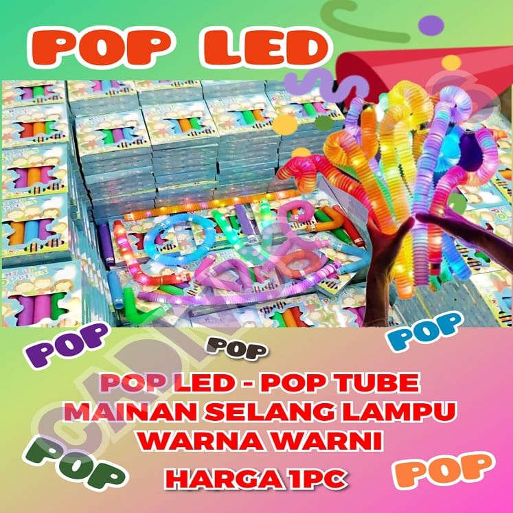 Pop Pipes LED Mainan Viral Anak Light Up Pop Tubes LED Mainan Lampu Stick Pipa