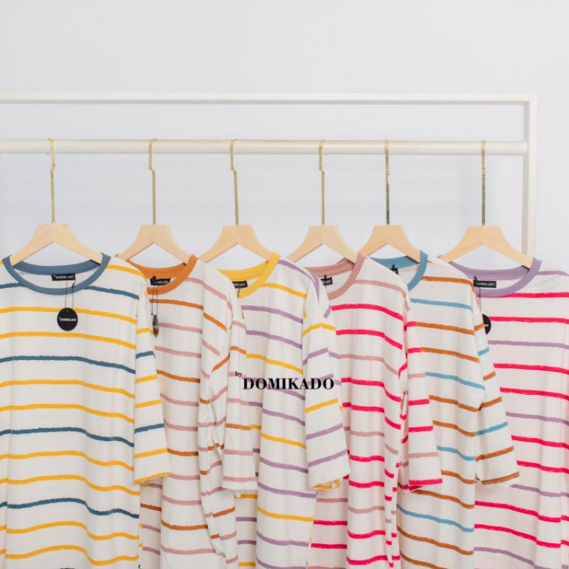 by Domikado | ANSEL Oversize Shirt | Kaos oversize perempuan | Kaos stripe oversize