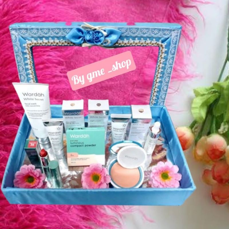 Paket Hantaran Seserahan Lamaran Pernikahan Nikah Wardah White Scret Free Box