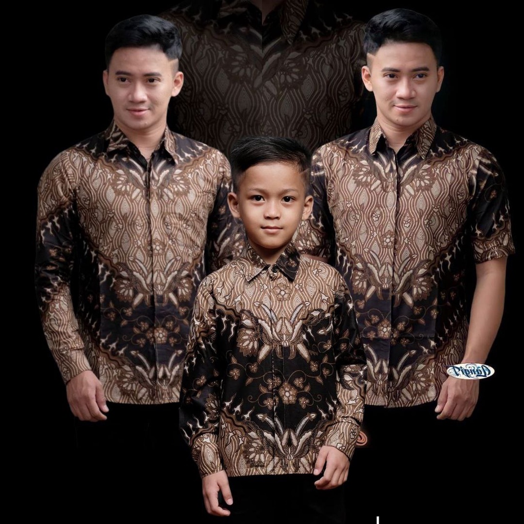 Kemeja Batik Anak Laki-laki Lengan Panjang Couple Batik Ayah Dan Anak Cowok