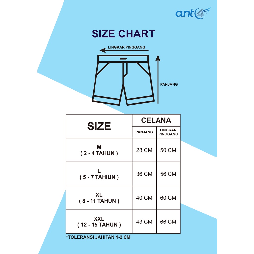 Celana Pendek Anak Usia 2 - 15 Tahun Bahan Premium Celana Anak Laki Laki WTF